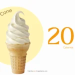 McDonald's vanilla ice cream cone with text '200 calories.'