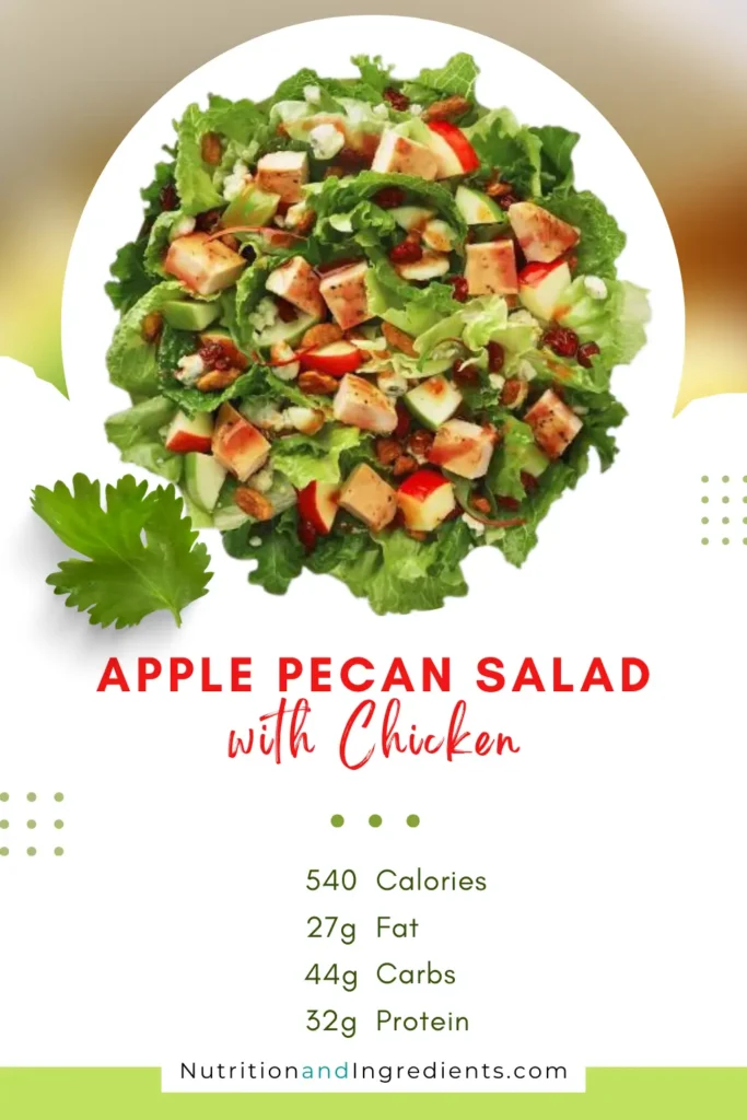 Wendy's salad with text summary of nutrition facts.