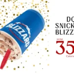 DQ Snickers Blizzard with text '350 calories.'