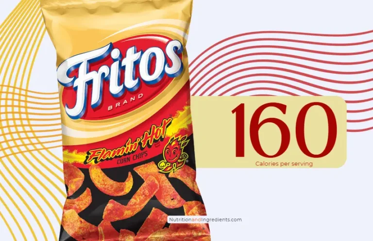 Bag of Fritos Flamin Hot flavored corn chips with text '160 calories'