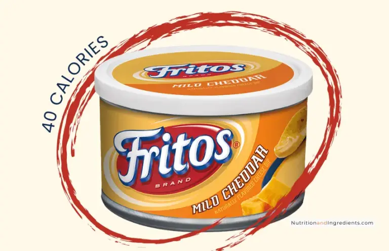 Can of Fritos cheese dip with text '40 calories'.