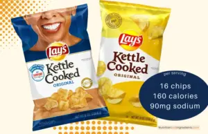 Bags of Lay's Kettle Cooked Potato Chips.