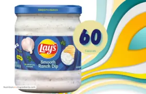 Jar of Lay's smooth ranch dip with text '60 calories'.