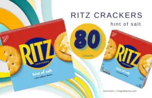 Package of Ritz Hint of Salt crackers with text '80 calories'.