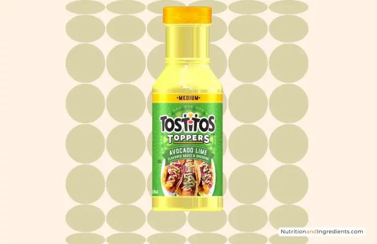 Tostitos Avocado Lime Sauce in front of unique design of circles.