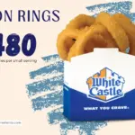 Order of onion rings from White Castle with text '480 calories'.