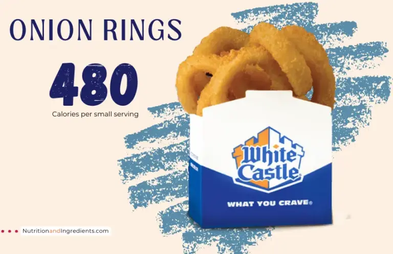 Order of onion rings from White Castle with text '480 calories'.