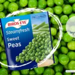 Package of Birds Eye frozen sweet peas.