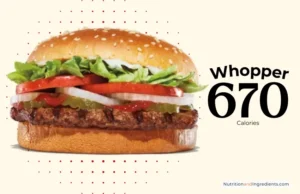 A Burger King Whopper with text '670 calories'.