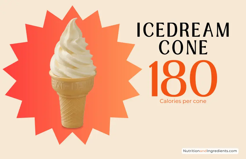 Icedream cone from Chick-fil-A fast food restaurant with text '180 calories'.