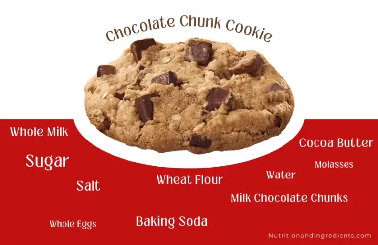 Chocolate chunk cookie from Chick-fil-a with text listing ingredients.