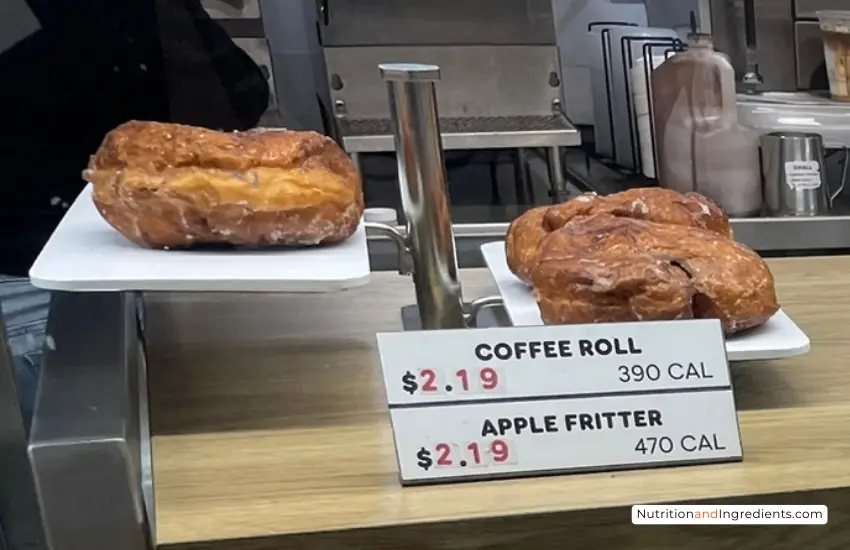 Coffee roll on display at Dunkin' Donuts.