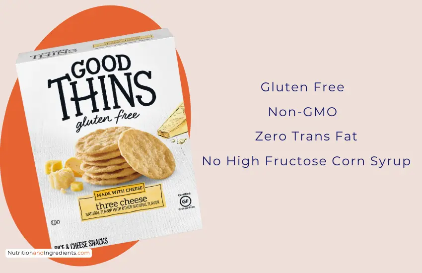 Box of Good Thins crackers made with rice and cheese.