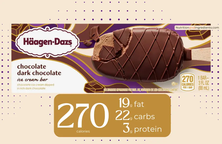 Packaged Haagen-Dazs chocolate with dark chocolate coating ice cream bar.