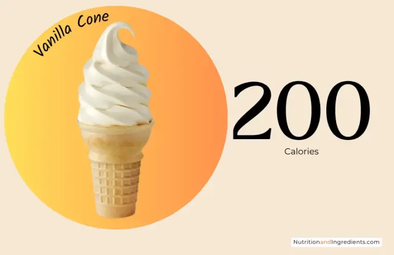 Vanilla cone from McDonald's fast food restaurant with text '200 calories'.