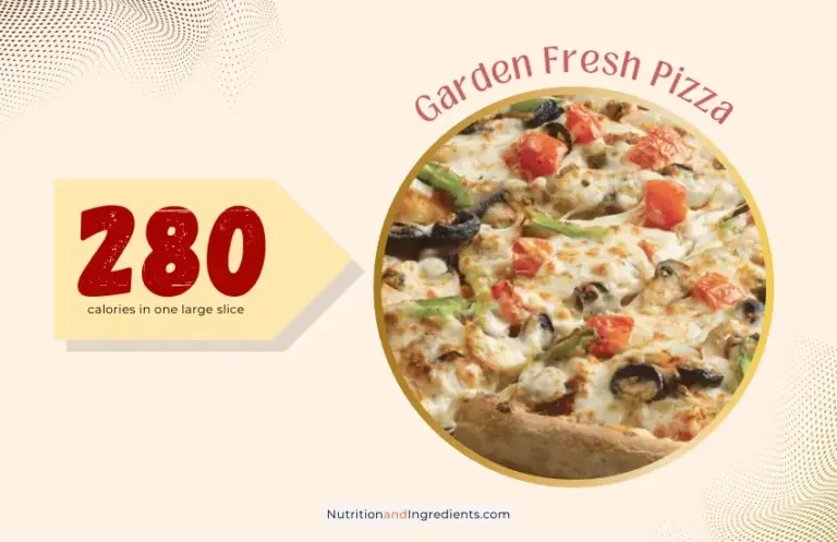 Papa John's Garden Fresh Pizza with text '280 calories per large slice'.