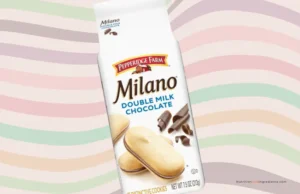 Package of Pepperidge Farm Milano Double Milk Chocolate cookies.