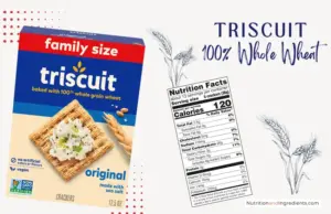 Package of Triscuit crackers and copy of nutrition facts label.