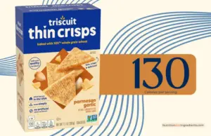 Box of Triscuit Thin Crisps with text '130 calories'.