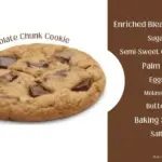 Chocolate chunk cookie from Wendy's restaurant with text listing ingredients.