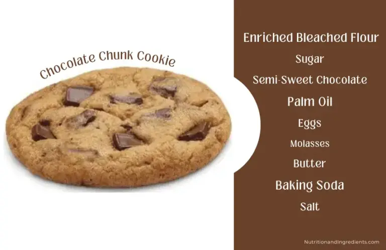 Chocolate chunk cookie from Wendy's restaurant with text listing ingredients.