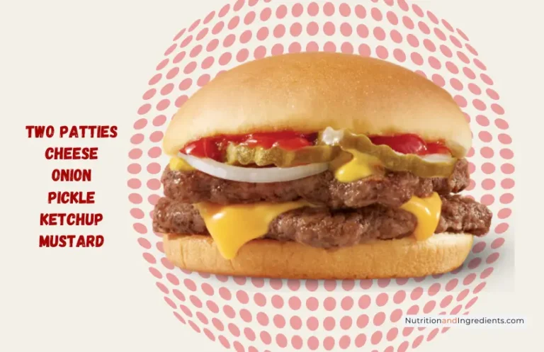 Wendy's Double Stack cheeseburger with list of toppings.