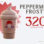 Peppermint Frosty from Wendy's with text '320 calories'.