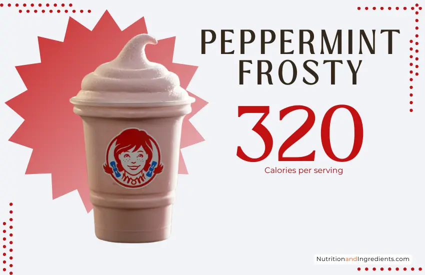 Peppermint Frosty from Wendy's with text '320 calories'.