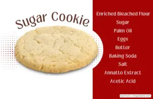 Sugar cookie from Wendy's restaurant and text listing ingredients.