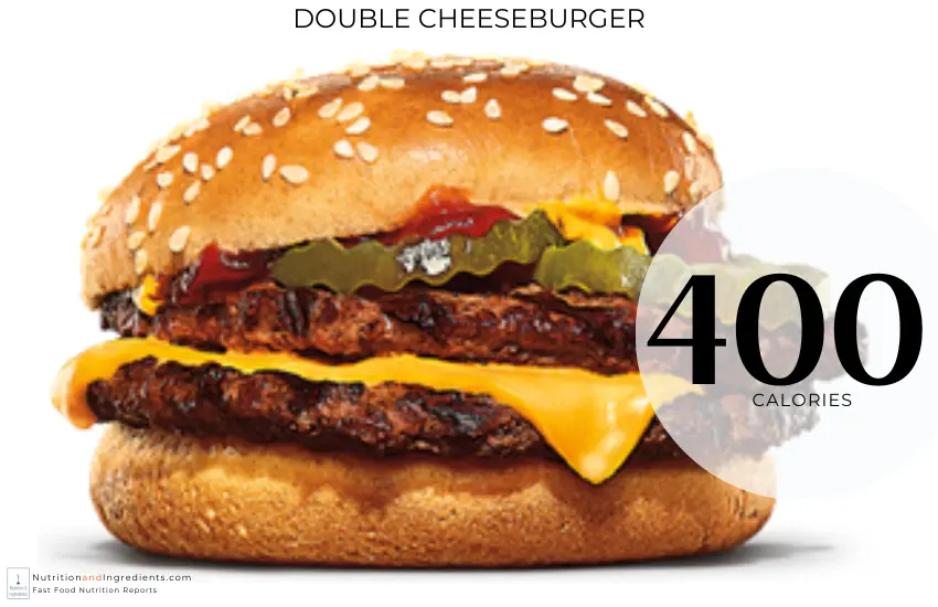 Burger King double patty cheeseburger with text "400 calories."