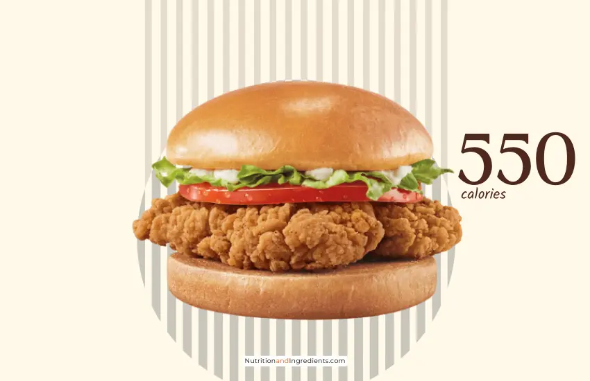 Dairy Queen Chicken Strip Sandwich with text '550 calories.'