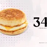 Breakfast sandwich with egg and cheese from Dunkin' and text '340+ calories per serving'.