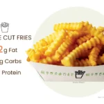 Order of Shake Shack french fries and text listing nutrition facts.