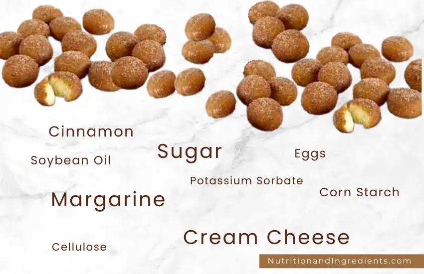 Many Cinnabon Delights from Taco Bell with text listing some of the ingredients.