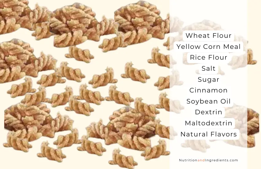 Cinnamon twists snack treat from Taco Bell with list of ingredients.