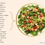 Apple pecan chicken salad from Wendy's restaurant and text listing many of the ingredients.