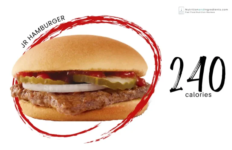 Junior hamburger from Wendy's fast food restaurant with text "240 calories."