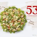 Parmesan Caesar Salad from Wendy's restaurant with text '530 calories'.