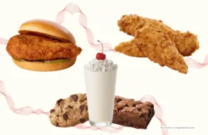 Chicken sandwich and milkshake from Chick-fil-A.