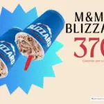 Blizzard made with M&Ms with text '370+ calories'.