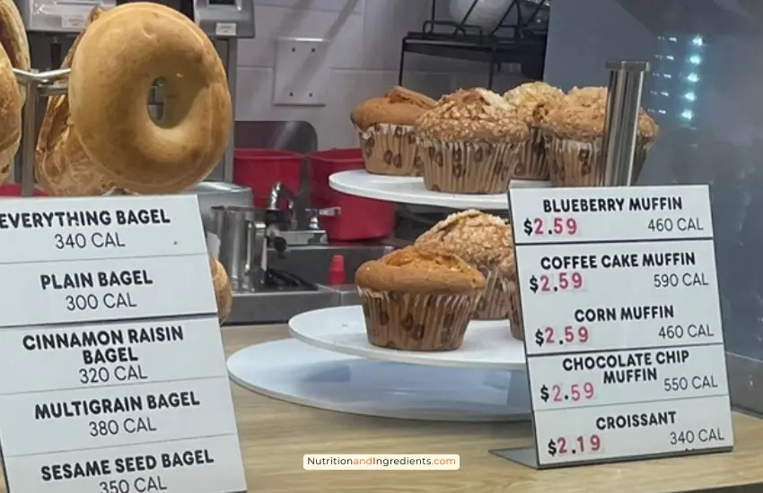 Corn muffin on display at Dunkin' Donuts.