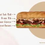 Firehouse Subs Prime Rib Steak and text listing what's on the sandwich