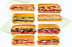 Various sandwiches from Jimmy John's restaurant.