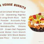 Taco Bell Fiesta Veggie Burrito with a text list of many of the ingredients.