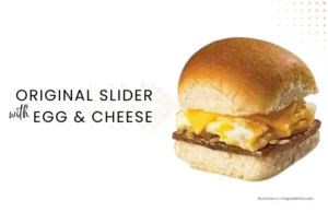 White Castle original beef slider with egg & cheese.