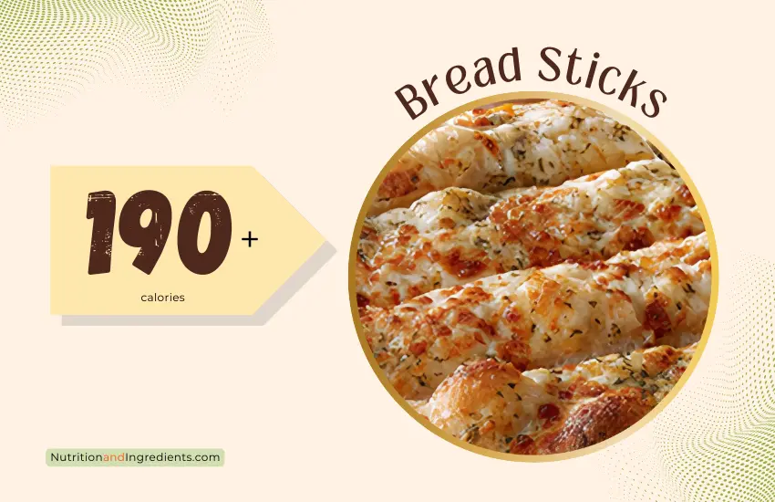 Bread sticks from Barro's PIzza restaurant with text '190+ calories'.