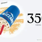 Dairy Queen Butterfinger Blizzard treat with text '350 calories'.