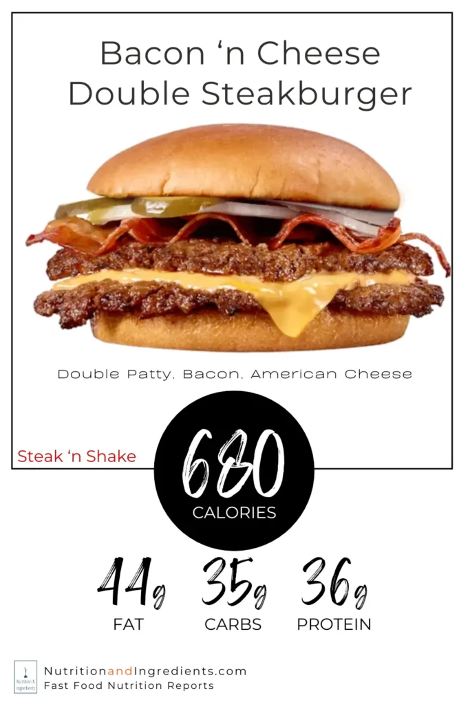 Steak 'n Shake double patty bacon cheeseburger.