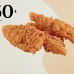 3 pieces of fried chicken fingers from Steak 'n Shake with text '330+ calories'.