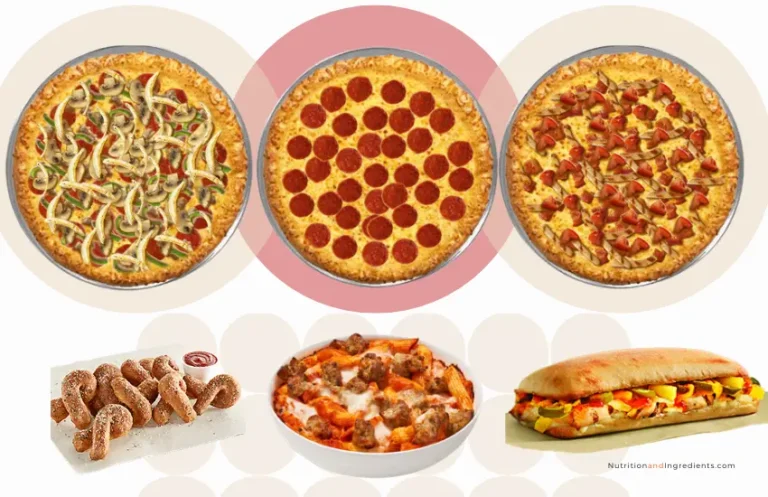 Pizzas, sandwiches, and pasta from Domino's Pizzeria.